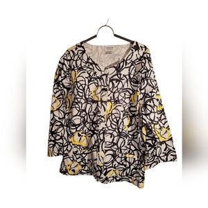 Horizon Colorful Blazer Plus Size 2X Oversized Swing  Black Yellow ART TEACHER